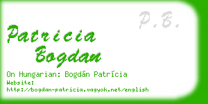 patricia bogdan business card